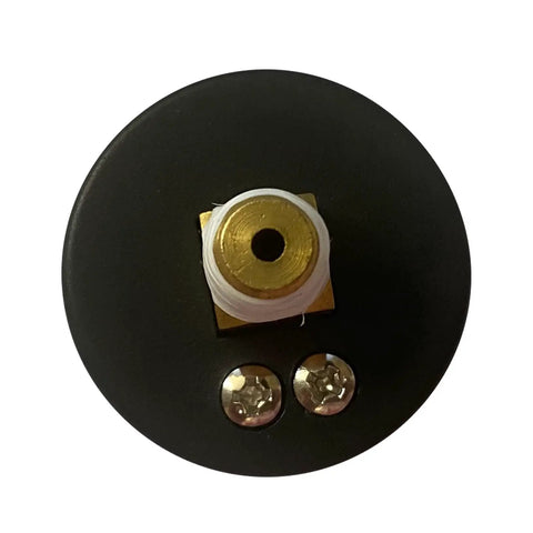 Bottom view of Replacement Pressure Gauge For Pool Sand Filter Pump With One Point Five Seven Inch Dial, stainless steel, NPT thread