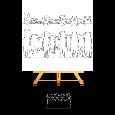 Cute Dog Clear Stamp And Die Set For Card Making And Scrapbooking Silicone Stamp With Carbon Steel Dies For Embossing Design