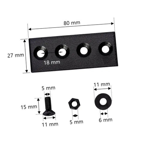 Heavy Duty Track Connecting Brace Set For Barn Door Flat Track Bracket Connector With Carbon Steel Mending Plates And Sturdy Screws