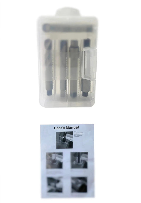 Kit with tools and manual for 1/2-13 Thread Repair Kit With 10 Stainless Steel Inserts, 15mm Insert Length, Easy To Use For Repairing Damaged And Worn Internal Threads In Auto Parts, Works With Electric Or Air Drills.