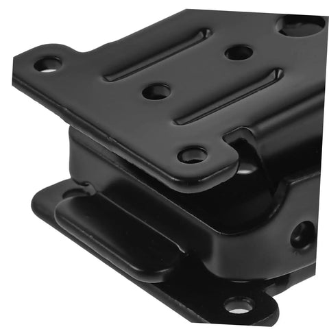 Close-up view of black metal hinge from Four Pack Folding Rack And Table Hinge Set For Space Saving Easy Install High Load Capacity