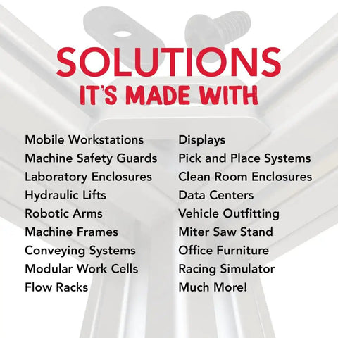 List of applications for 1/4-20 Button Head Socket Cap Screws 1/2 Inch Long With Slide-In Economy T-Nuts Steel Hardware for T-slot systems