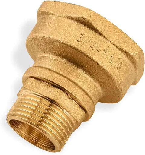 Brass pipe fitting reducing coupling three quarters inch female to one and one quarter inch female bushing reducer for plumbing with machined threads