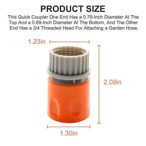 Quick Coupler For Pool Vacuum Heads 2 Pack, Fits Standard American Style Water Inlet, Easy Attach, 0.79 Inch Size