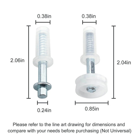 2 Pack Bi Fold Door Hardware Top Pivot And Guide Wheel Replacement Kit dimensions and components displayed