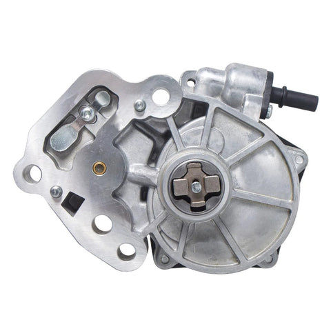 Brake vacuum pump assembly for 1.4L/1.5L engines, silver aluminum housing with mounting flange