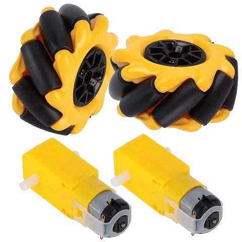 Dope 60mm Mecanum Wheel for Geared Motors, Robot Car Parts, DIY Toy Components, Rubber Coated Surface for Agile Robots
