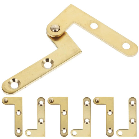 4 Sets Up And Down Pivot Door Hinges For Kitchen Cabinets Rotating 360 Degree Copper Finish Hidden Rotatable Hardware For Easy Install And Smooth Quiet Cabinet Door Motion No Fuss, showing brass-colored hinges in various views.