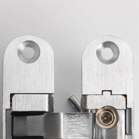 Close-up of 2 Pack 180 Degree Concealed Cross Door Hinges Zinc Alloy Invisible Hinge for gate door furniture hardware set
