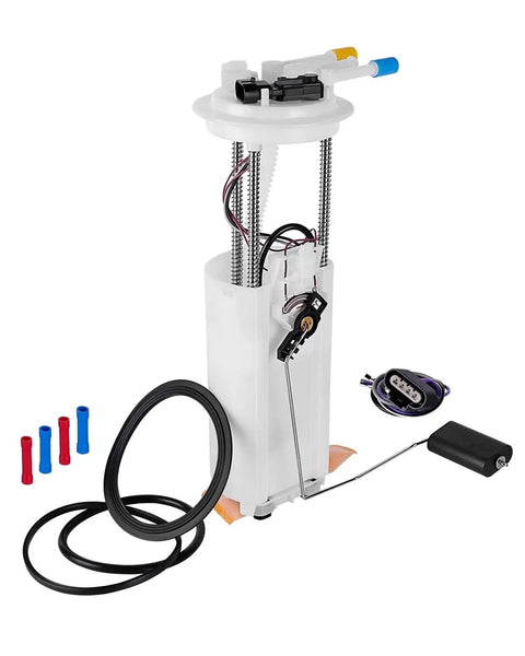 Electric Fuel Pump Assembly E3518M Replacement For Buick Park Avenue LeSabre Cadillac DeVille Seville Oldsmobile Aurora Pontiac Bonneville 3.8L V6 4.6L V8 3.5L V6 Fits 1998-2005 Models Direct Fit No Fuss Install shown with wiring and connectors