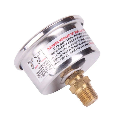 1.5 Inch Dial Liquid Filled Fuel Pressure Gauge With 304 Stainless Steel Case And Center Back Mount, 0 To 60 PSI