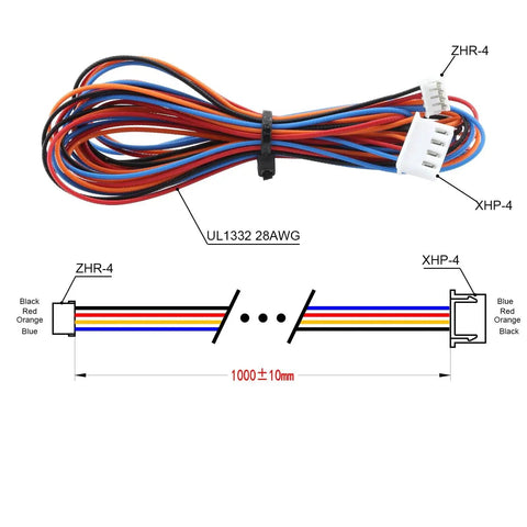 NEMA 14 36mm Pancake Stepper Motor For 3D Printers With 2 Phase 4 Wire Cable 39 Inch High Torque 100 Milli Newton Meter cable diagram