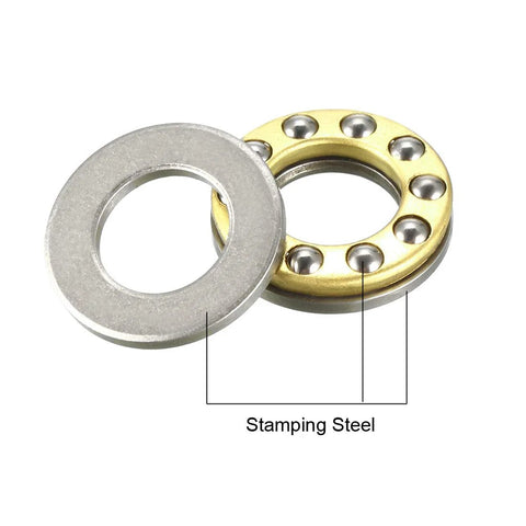 Two-piece set: thrust ball bearing and stamping steel washer, chrome steel, 10x18x5.5 mm with visible balls
