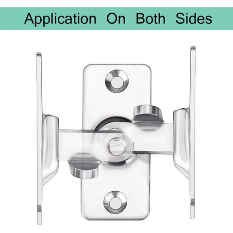 Mini 90 Degree Door Latch Lock For Sliding Doors Screen Doors And Pocket Doors Made From 304 Stainless Steel One Piece Construction
