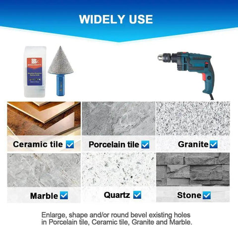 Diamond Beveling Chamfer Bit 1 Inch For Marble Porcelain Granite Tiles Countersink Drill Bit Uses and Applications