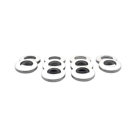 Front view of Stainless Steel Mag Washer Set For Offset Holes 1.248 OD 0.164 T 10 Pack, showing polished metal finish.