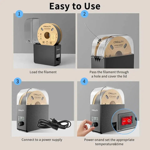 Steps to use Filament Dryer Box 2.0 With Fans For 3D Printing, 1Kg Dehydrator Keeps PLA PETG ABS TPU Nylon Filaments Dry During Printing.
