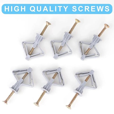 Hollow Wall Anchors And Screws Kit With 50 Butterfly Expansion Plugs And 50 Screws Self Drilling Drywall Anchors Supports Up To 65 Lbs
