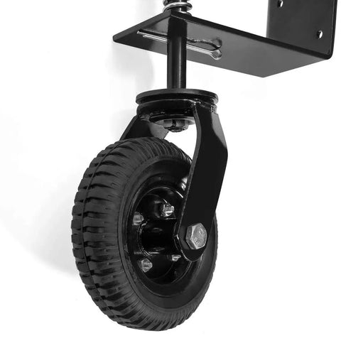 Universal 8 Inch Flat Free Tire Gate Wheel With Suspension Spring Loaded Wood Chain Link Gate Caster Weight Capacity 200 Lb