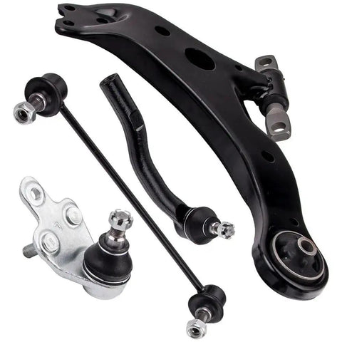 Black 14-piece front lower control arm suspension kit for Toyota Camry 2007-2011 with ball joints and sway bar links