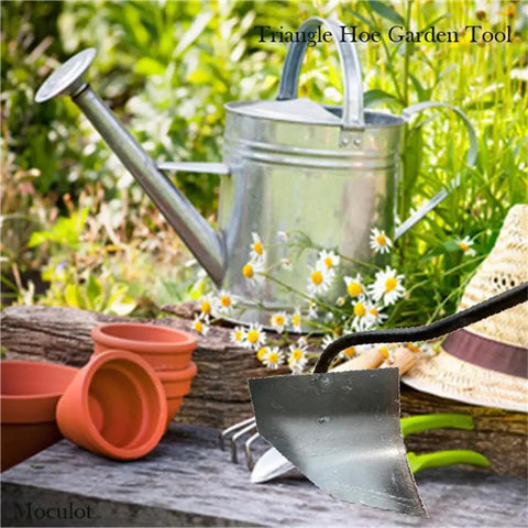 Soil Turning Hoe Triangle Garden Tool Head Only For Weeding Planting Digging Manuring Ridging Leveling And Landscaping Hardened All Steel Plow Hoe With Bronze Finish Heavy Duty Garden Cultivator For Year Round Yard Work