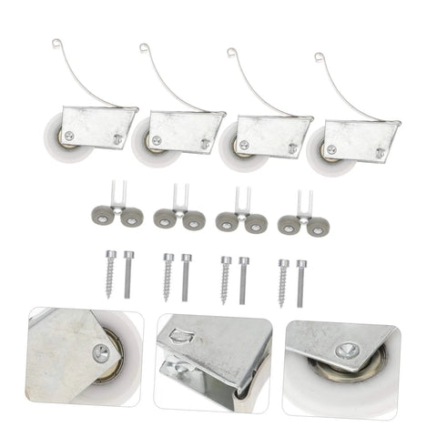 Heavy Duty Barn Door Rollers Kit With Electroplated Stainless Steel Tracks For Silent Smooth Sliding Wardrobe And Cabinet Doors Easy Install And Durable Hardware For Premium Home Interiors.