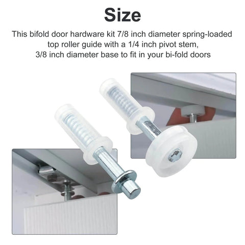 2 Pack Bi Fold Door Hardware Top Pivot And Guide Wheel Replacement Kit For N7266 Style Bi Fold Doors, Easy Install, close-up view