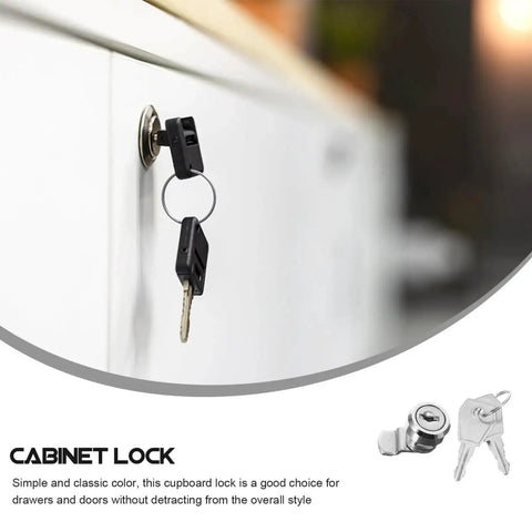Electrical Panel Lock With Keys For Cabinets And Cash Registers, Keyed Alike Design installed on cabinet, stainless steel lock visible