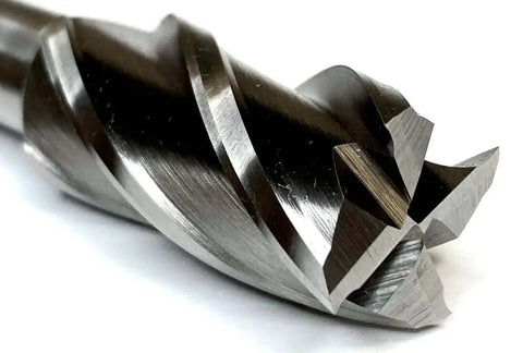 Three Quarters Inch By One Half Inch Four Flute High Speed Steel End Mill Center Cutting Single End Pro Grade Workhorse close-up