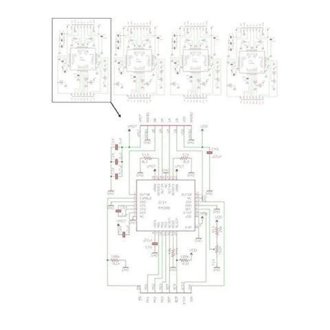 Circuit diagram for Five Pack A4988 Stepper Motor Driver Modules With Heat Sink, Bang-For-Your-Buck High Current Controller Kit.