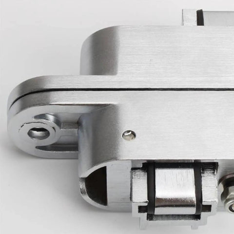 Close-up of Concealed 180 Degree Door Hinge Set For Furniture, Zinc Alloy Cross Hinge, Invisible Door Hinge, right X30x110.