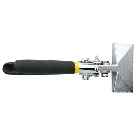 Pro Grade Hand Seamer Pliers For Metal Bending And HVAC Jobs with 80mm jaw, side view showing handle and clamp, adjustable lock design.