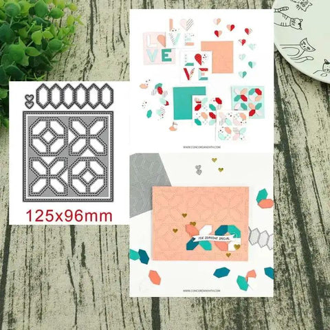 Quilt Top Die Set For Scrapbooking And Card Making, DIY Embossing Dies That Cut Through Cardstock, Paper, Vellum, And Foil