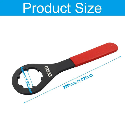 O Type Wrench Spanner For ER32 Collet Chuck Clamping Nut With Red Non Slip Handle, beefy heavy duty carbon steel 11 inch