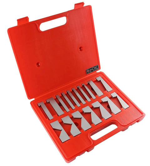 17 Piece Precision Angle Block Set For Milling And Grinding By Accusize Industrial Tools, in a red storage case