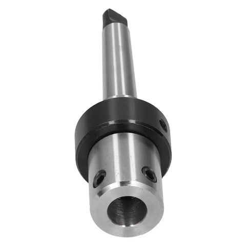 Arbor Morse taper internal cooling drill sleeve adapter MT2, steel, coolant flow, front view.