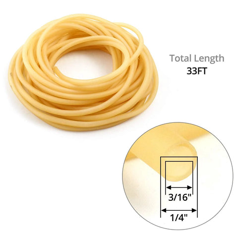 QWORK natural latex rubber tubing, 33 ft coil, 1/4 in OD, 3/16 in ID, Amazon brand