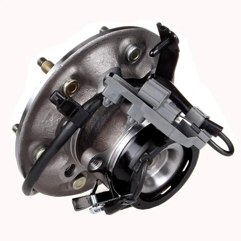 Front Left Wheel Hub And Bearing Assembly Fits 2004-2008 Canyon And 2006 Isuzu I 280 6 Lug With ABS Direct Replacement For OE Style Performance And Easy Install With Plug And Play Mounting Hardware featuring a metal hub and ABS connector.