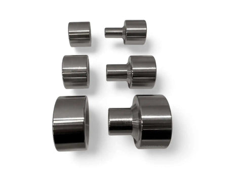 Three Piece Dimple Die Set For Metal Fabrication In One Half Inch Three Quarter Inch And One Inch Dies Heavy Duty Steel
