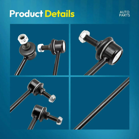 Ynovvo 13.19-inch front sway bar links, 2-pack, black metal end links with bolts and bushings