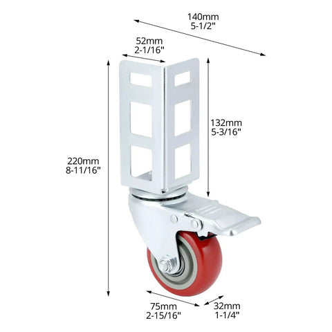 Three Inch Caster Wheels For Boltless Shelving Racks, 500 Lb Load Capacity Per Wheel, Four Pack Garage Storage And Workshop Mobility