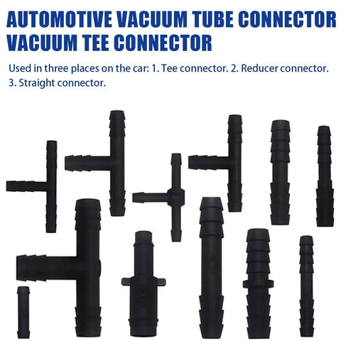 113 Piece Vacuum Connector Assortment Kit For Auto Hoses With 12 Sizes Of Tee And Straight Nylon Fittings