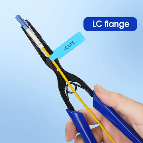 BAOSHLA optical fiber pliers with long nose and blue handles, LC flange tip.