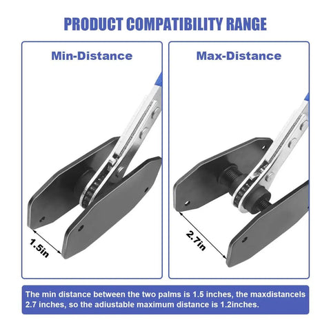 Brake Caliper Press Tool With 360 Degree Swing Ratchet Piston Spreader For Disc Brake Calipers, pistons 1.5 to 2.7 inches