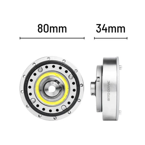 HS-17-I Harmonic Drive Strain Wave Gearbox High Torque For Automation Robot Arm And BLDC Servo Motor front and side view