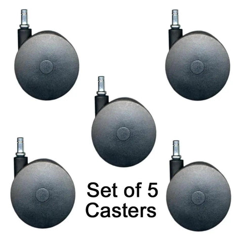 Extra Large Chair Casters 4 Inch Set Of Five For Carpet Replaces Chair Mat Heavy Duty With Smooth Rolling Performance Seven Sixteenth Inch Stem