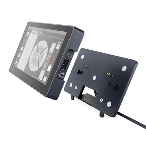 Fast Charge USB Dock Stand For 3D Printers Backplate Mount with slip-resistant base and USB charging panel, angled front view