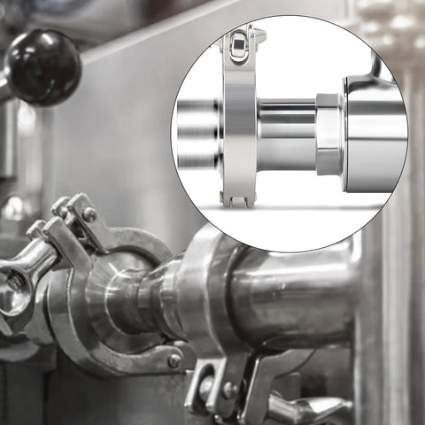 Sanitary ball valve kit, 2.5 in tube OD, 304 stainless steel, tri-clamp ferrule flange 77.5 mm