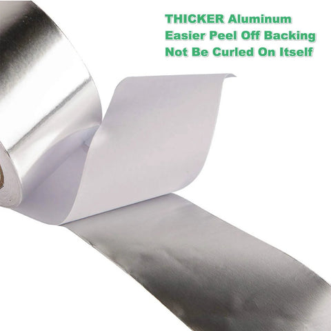 Aluminum foil duct tape, 2 in x 13 yd, high-temp heavy duty silver for HVAC dryer vent