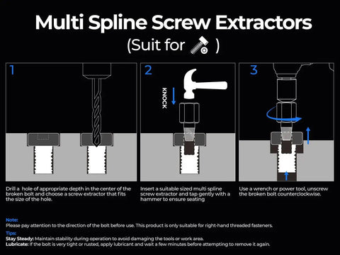 Step-by-step guide using 15 Piece Impact Screw Extractor Set For Stripped Bolts And Damaged Screws, Bolt And Nut Remover Socket Tool Kit